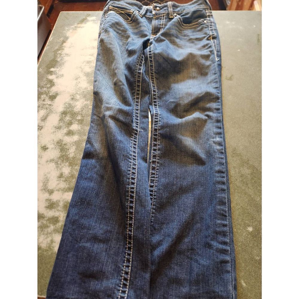 Ariat Ladies R.E.A.L Mid Rise Stretch Icon Straight Leg Jeans 10017216 sz 29 sho